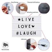 Carica l&#39;immagine nel visualizzatore di Gallery, Box LED luminoso I luce decorativa con lettere intercambiabili I lavagna A4