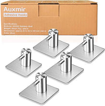 Carica l'immagine nel visualizzatore di Gallery, Auxmir Ganci Adesivi 3M Appendiabiti in Acciaio Inox SUS304 Set di 5 PZ