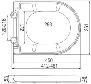 WOLTU WS2544 - Coperchio WC con abbassamento Automatico, in 45x36 cm, Bianco