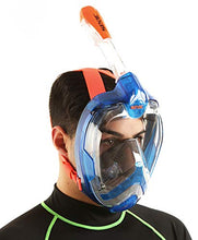 Carica l&#39;immagine nel visualizzatore di Gallery, SEAC Magica, Maschera Snorkeling Full Face Integrale Anti S/M, Blu/Arancione