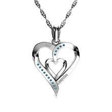 Carica l&#39;immagine nel visualizzatore di Gallery, DEPHINI - Collana a forma di cuore in argento Sterling 925 - doppio ciondolo... - Ilgrandebazar