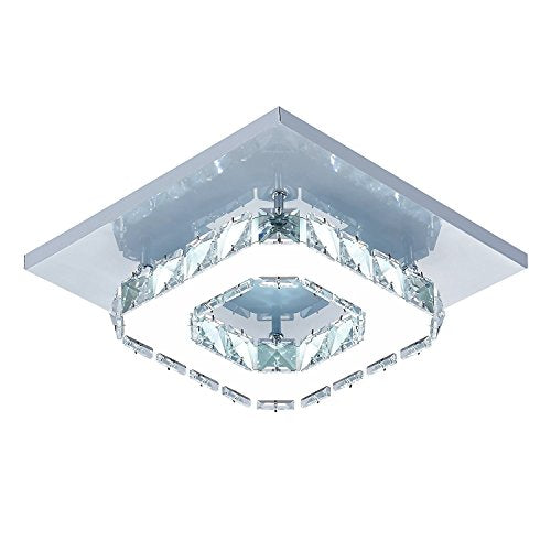 Plafoniera Lampada cristallo lampada da soffitto acciaio inossidabile LED...