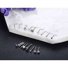 Carica l&#39;immagine nel visualizzatore di Gallery, Milacolato 20G Naso Stud Set I Forma Cartilagine Tragus Piercing CZ Acciaio... - Ilgrandebazar