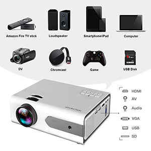 HOLLYWTOP Home Theater Proiettori, Mini Proiettore Portatile, Video... - Ilgrandebazar