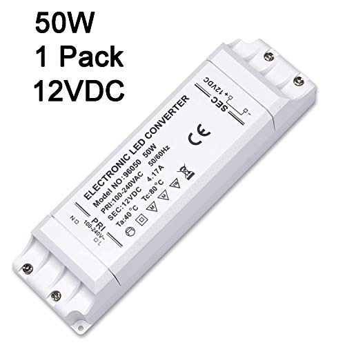 Kambo Trasformatore LED 220V 12V 50W Driver 4.17A Alimentatore 1 Pack 50w - Ilgrandebazar