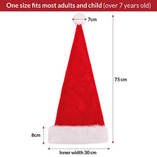 Carica l'immagine nel visualizzatore di Gallery, KONVINIT Cappello Natale,Cappello Babbo Natale Adulti,Cappello Babbo Natale Lungo,Cappello Babbo Natale Peluche per uomo e donna