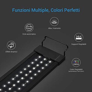 NICREW LED RGB Luce dell'Acquario, 24/7 Illuminazione per 55 - 88 cm