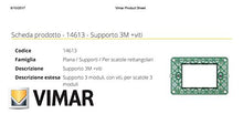 Carica l&#39;immagine nel visualizzatore di Gallery, Supporto Vimar Plana 3 Moduli +Viti 14613 - Ilgrandebazar