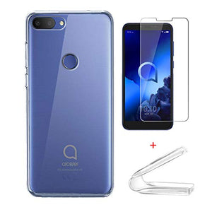HYMY Cover per Alcatel 1S 2019 + Pellicola Protettiva - Morbida Trasparente... - Ilgrandebazar
