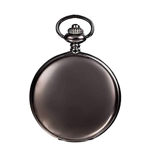 JewelryWe Orologio da Tasca Caso Bianco Quadrante in Acciaio Nero - Ilgrandebazar