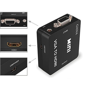 Adattatore VGA a HDMI, GANA 1080P Full HD Convertitore D-SUB a HDMI con cavo... - Ilgrandebazar