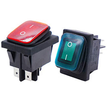Carica l'immagine nel visualizzatore di Gallery, Taiss/2Pz Impermeabile 16A 250V 20A 125V 4 Pin 2 Posizioni ON/OFF DPST Rosso...