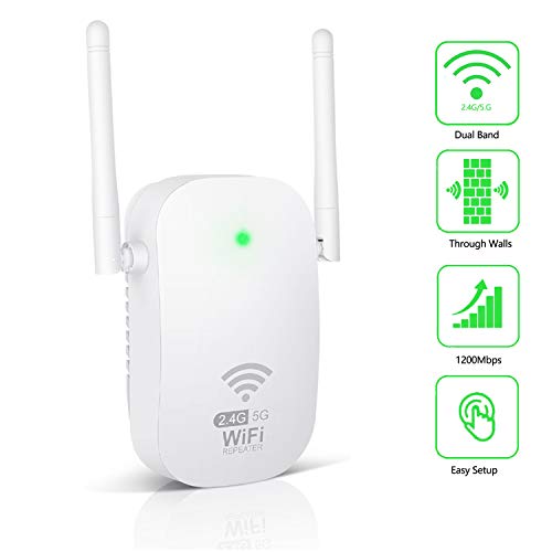 Kosiy Ripetitore WiFi Wireless 1200 Mbps 5GHz 2.4GHz Dual Band Bianco