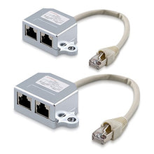Carica l&#39;immagine nel visualizzatore di Gallery, kwmobile 2X Adattatore Splitter sdoppiatore - duplicatore Cavo Rete LAN 2x - Ilgrandebazar