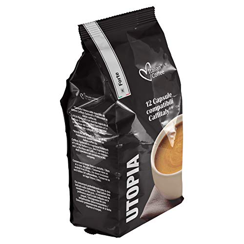 96 capsule ItalianCoffee Caffè Utopia FORTE compatibili Sistemi Caffitaly...