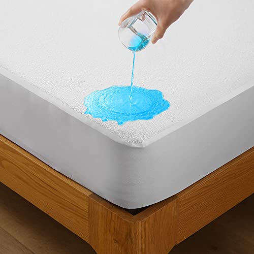 Bedecor Coprimaterasso Matrimoniale 160x200 Impermeabile, Cotone Top Proteggi Materasso 160x200, Angoli Super Elastici Fino a 30 cm, Traspirante, Anti-acaro, Antibatterico