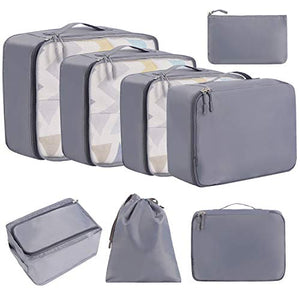 Eono by Amazon - Organizer Valigia Set di 8, cubi da viaggio, Grigio