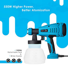 Carica l'immagine nel visualizzatore di Gallery, Pistola a Spruzzo Tilswall, Spruzzatore Elettrica 550W, 3 Ugelli, 1300 ml...