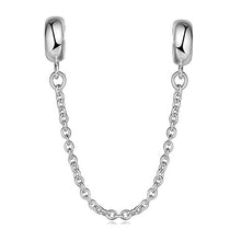 Carica l&#39;immagine nel visualizzatore di Gallery, GW autentico 925 argento Sterling catena di sicurezza con due tappi perline... - Ilgrandebazar