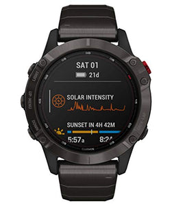 Garmin fēnix 6 Pro Solar, 47mm Grigio Ardesia con Cinturino Nero - GPS...