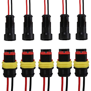moinkerin 5 Pezzi Connettori Elettrici Impermeabili per Auto a 2 Pin Spina...