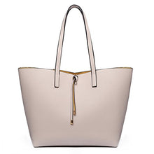 Carica l&#39;immagine nel visualizzatore di Gallery, Miss Lulu Borsetta da Donna Grande Ecopelle Borsa a Tracolla Hobo Tote Beige