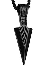 Carica l'immagine nel visualizzatore di Gallery, Uomo Acciaio Inossidabile Gioielli Lancia Punto Arrowhead Ciondolo Black - Ilgrandebazar