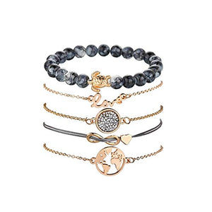 Braccialetto Set di Gioielli, Dsaren Regolabile Bracciale a Mappa E Tartaruga - Ilgrandebazar