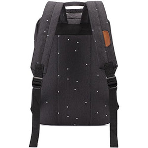 kaukko, zaino per pc portatile Canvas, la scuola e il viaggio, Nero-h7