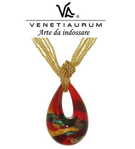 Venetiaurum - Collana donna in vetro di Murano originale e Argento...