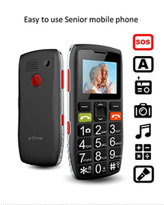 Telefono GSM per persone anziane, ARTFONE C1 Senior, telefono dual C1, Nero - Ilgrandebazar