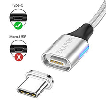Carica l&#39;immagine nel visualizzatore di Gallery, ZKAPOR Magnetico Cavo USB [2Pezzi, 1m] Connettore USB-C