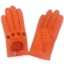 Carica l'immagine nel visualizzatore di Gallery, ZLUXURQ Guanti in pelle da donna, sottili ed Large(17.78-19.05cm), Tangerine