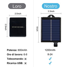 Carica l'immagine nel visualizzatore di Gallery, Catena Luminosa Esterno Solare - 60 LED 11.5M Luci Solari per Giardino 8 Modalità Impermeabile Luci Solari Esterno Telecomando Lucine Decorative per Esterno Giardino Matrimonio Festa(Bianco Caldo)