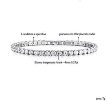 Carica l&#39;immagine nel visualizzatore di Gallery, Light-Jewelry Bracciale Tennis Uomo Donna con Zirconi, Placcato Oro Bianco... - Ilgrandebazar