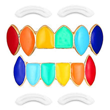 Carica l&#39;immagine nel visualizzatore di Gallery, &quot;Rainbow Grillz with Fangs for Mouth Top Bottom Hip Hop Teeth Grills for... - Ilgrandebazar