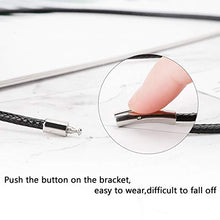 Carica l&#39;immagine nel visualizzatore di Gallery, Tagaremuser 3 Collane in pelle, 3 mm, nero, ecopelle, con chiusura in... - Ilgrandebazar