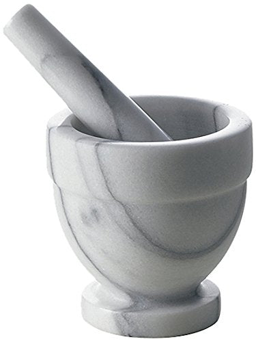 Excelsa 35999 Pesto Mortaio con Pestello, Marmo, Diametro 12 Diametro: 12 cm