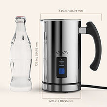 Carica l&#39;immagine nel visualizzatore di Gallery, NWOUIIAY VAVA Montalatte Elettrico 500W 240mL Schiumatore Acciaio Inox Caffè Argento