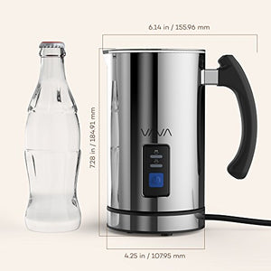 NWOUIIAY VAVA Montalatte Elettrico 500W 240mL Schiumatore Acciaio Inox Caffè Argento