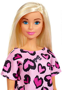 Barbie- Bambola Bionda con Abito Rosa Cuoricini e Scarpe Giocattolo per... - Ilgrandebazar