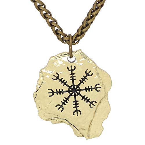 GuoShuang, Collana amuleto Nordico Vichingo Odino Aegishjalmr Design 2# - Ilgrandebazar