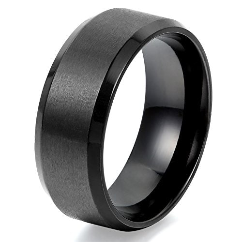 Anello Unisex In Acciaio Inossidabile – 8 Mm Larghezza, Colore Argento/Nero, Stile Minimalista, Per Fidanzamento/Nozze