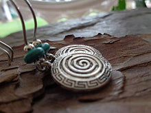 Carica l&#39;immagine nel visualizzatore di Gallery, ✿ SPIRALE BOHO ETNO NATURAL STONE ✿ orecchini gancio lunghe con rondella di...