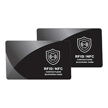 Carica l'immagine nel visualizzatore di Gallery, Protezione Rfid per Carte di Credito Contactless – Scheda di Blocco Rfid &amp; Nfc - Proteggi Carta Bancaria, Pasaporto, Documento D’Identità - per Portafoglio da Uomo e Donna, Idee Regalo Natale, 2 pezzi
