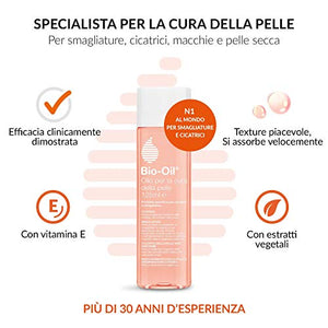 Bio-Oil Olio Trattamento per la Pelle con Azione Idratante Cicatrizzante e Anti Smagliature, Nasconde le Cicatrici, le Smagliature e gli Inestetismi della Pelle, 125 ml