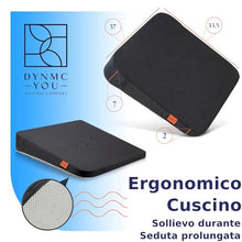 Carica l&#39;immagine nel visualizzatore di Gallery, Cuscino Cuneo - Cuscino per Sedile Auto – Cuscino per Sedia Ufficio – Cuscino Auto sedile e Ufficio Antiscivolo - Auto Cuscini Perfetto per Sedie da Ufficio o per l&#39;Auto (Nero/33.5 x 37 x 2-7.2 cm)