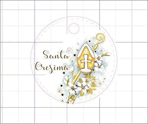 50 pezzi, Bigliettini Santa Cresima Stampati per bomboniera, 3 centimetri,... - Ilgrandebazar