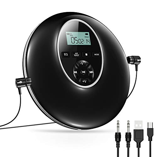 Lettore CD Portatile Gueray Walkman con cuffie Audio Digitale Lossless Nero