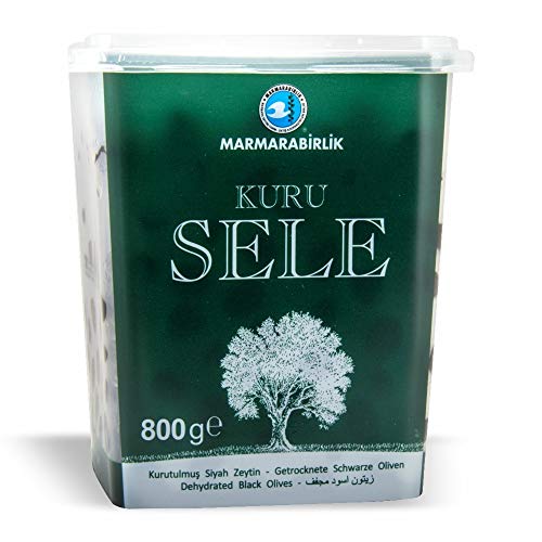 Marmara Birlik Dry Cured Black Olives Kuru Sele Zeytin Salamura Turca – 800gr
